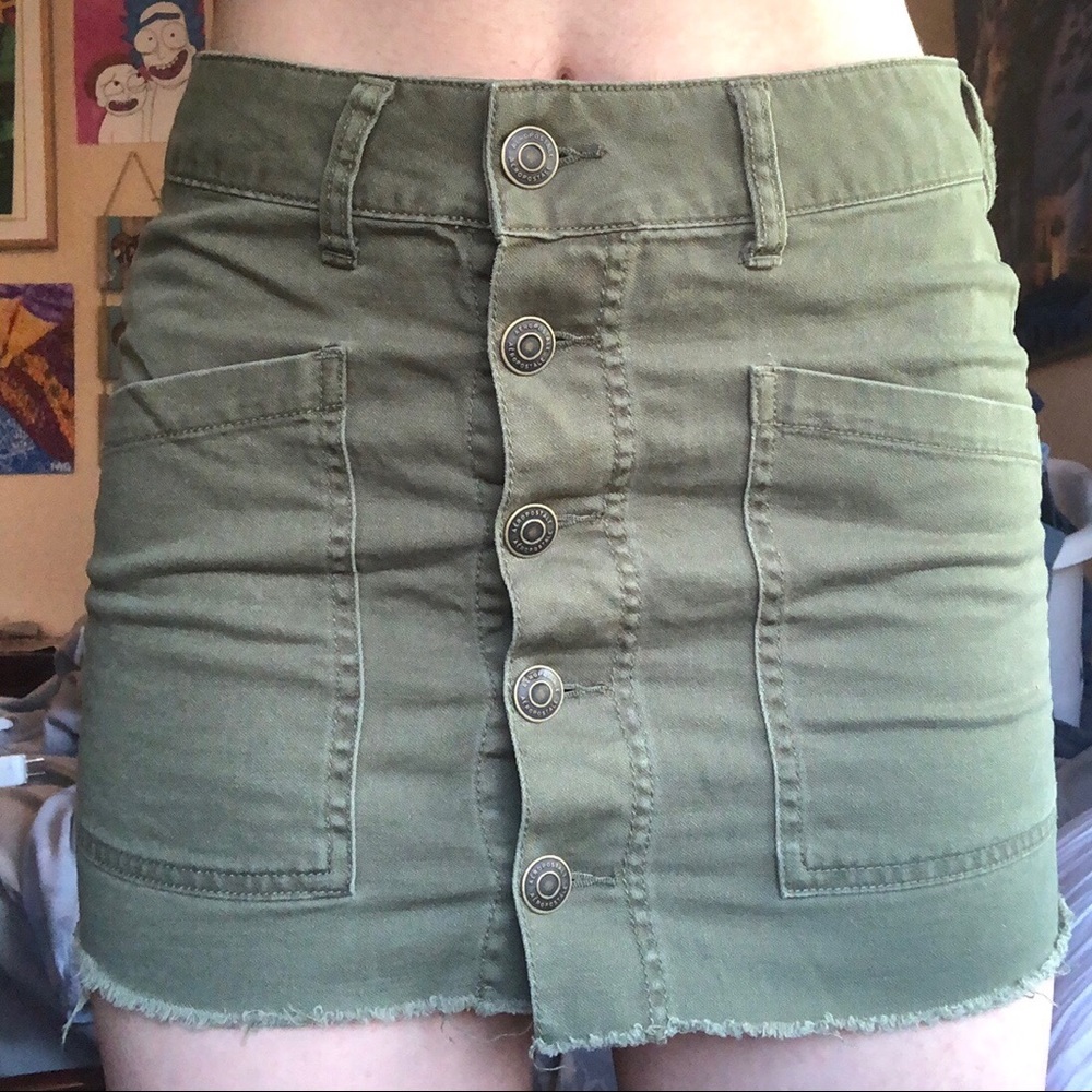 Army Green Aero mini skirt
